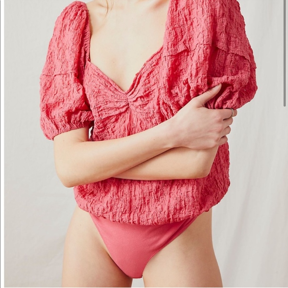 Free People Magic Hour Bodysuit Rose Pink